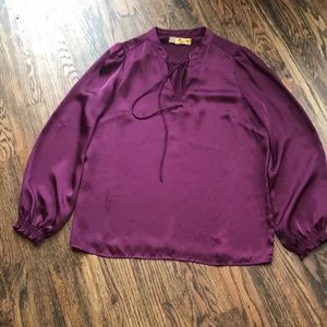 Wine colored blouse from The Loft